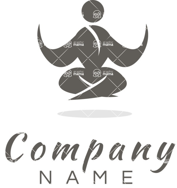 Business Logo Templates - vector graphics in a pack from GraphicMama - Relax and Meditation Business Logo Design Black and White